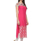 Casual Kurti Chanderi Fuchsia Foil Print Kurtis