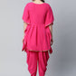 Casual Kurti Crepe Silk Fuchsia Print Kurtis