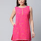 Salwar Suit Crepe Silk Fuchsia Print Salwar Kameez