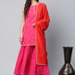 Salwar Suit Crepe Silk Fuchsia Print Salwar Kameez