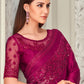 Traditional Saree Silk Fuchsia Embroidered Saree