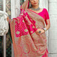 Traditional Saree Banarasi Silk Fuchsia Weaving Saree