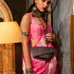 Contemporary Organza Fuchsia Weaving Saree