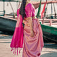 Contemporary Silk Fuchsia Weaving Saree