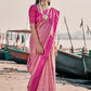 Contemporary Silk Fuchsia Weaving Saree
