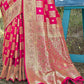 Traditional Saree Banarasi Silk Fuchsia Weaving Saree