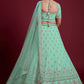 A Line Lehenga Georgette Aqua Blue Dori Work Lehenga Choli