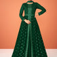 Anarkali Suit Georgette Green Embroidered Salwar Kameez