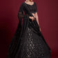 A Line Lehenga Georgette Black Gota Work Lehenga Choli