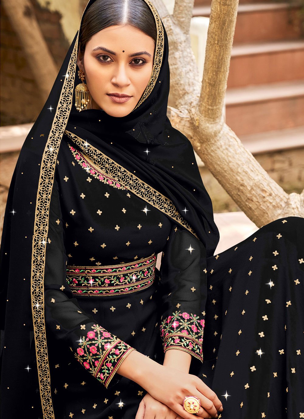 Salwar Suit Georgette Black Diamond Salwar Kameez