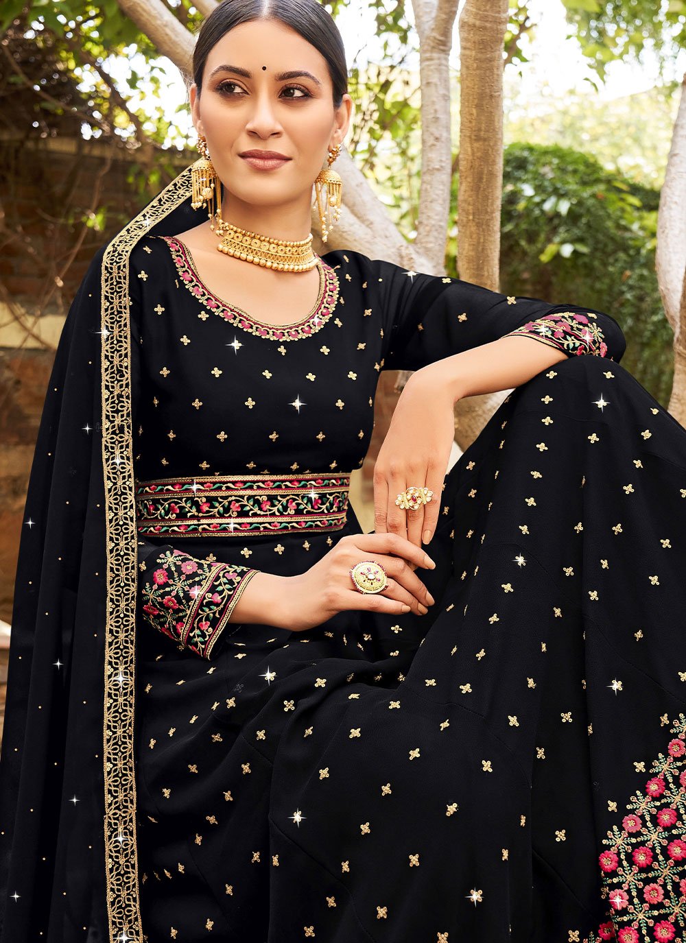 Salwar Suit Georgette Black Diamond Salwar Kameez