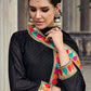 Churidar Suit Georgette Black Embroidered Salwar Kameez