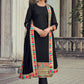 Churidar Suit Georgette Black Embroidered Salwar Kameez