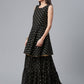 Salwar Suit Georgette Black Foil Print Salwar Kameez