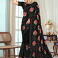Contemporary Georgette Black Embroidered Saree