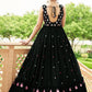 Designer Gown Georgette Black Embroidered Gown