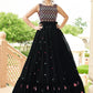 Designer Gown Georgette Black Embroidered Gown