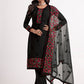 Straight Salwar Suit Georgette Black Embroidered Salwar Kameez