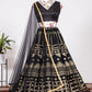 A Line Lehenga Georgette Black Embroidered Lehenga Choli