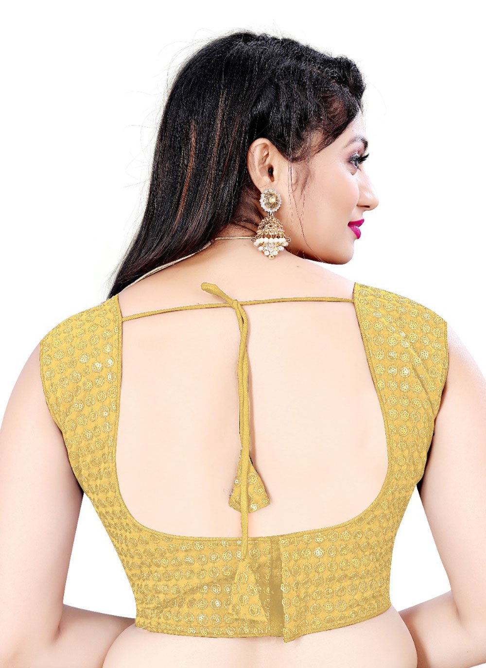 Blouse Georgette Mustard Embroidered Blouse