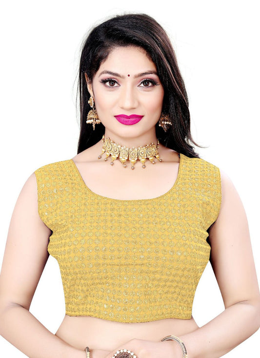 Blouse Georgette Mustard Embroidered Blouse