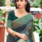Classic Georgette Grey Patch Border Saree