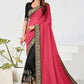 Trendy Saree Georgette Hot Pink Patch Border Saree