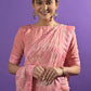 Classic Georgette Pink Patch Border Saree