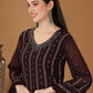 Salwar Suit Georgette Brown Embroidered Salwar Kameez