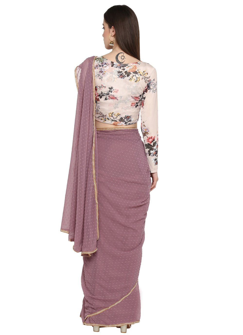 Trendy Saree Georgette Mauve Booti Saree