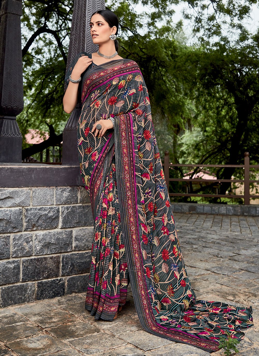 Casual Georgette Multi Colour Print Saree