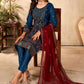 Pant Style Suit Georgette Morpeach Embroidered Salwar Kameez