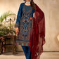 Pant Style Suit Georgette Morpeach Embroidered Salwar Kameez