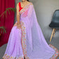 Trendy Saree Georgette Lavender Sequins Saree