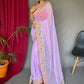 Trendy Saree Georgette Lavender Sequins Saree