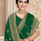 Classic Georgette Green Embroidered Saree