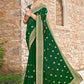 Classic Georgette Green Embroidered Saree