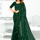 Classic Georgette Silk Green Patch Border Saree
