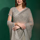 Classic Georgette Grey Diamond Saree
