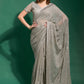Classic Georgette Grey Diamond Saree