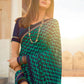 Classic Georgette Teal Lace Saree