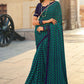 Classic Georgette Teal Lace Saree