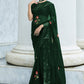 Contemporary Georgette Green Embroidered Saree
