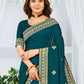 Contemporary Georgette Teal Embroidered Saree