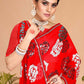 Contemporary Georgette Red Embroidered Saree