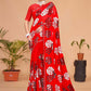 Contemporary Georgette Red Embroidered Saree