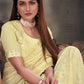 Contemporary Georgette Cream Mirror Saree