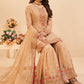 Palazzo Salwar Suit Georgette Cream Embroidered Salwar Kameez