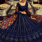 Lehenga Choli Georgette Blue Sequins Lehenga Choli