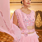 Lehenga Choli Georgette Pink Embroidered Lehenga Choli